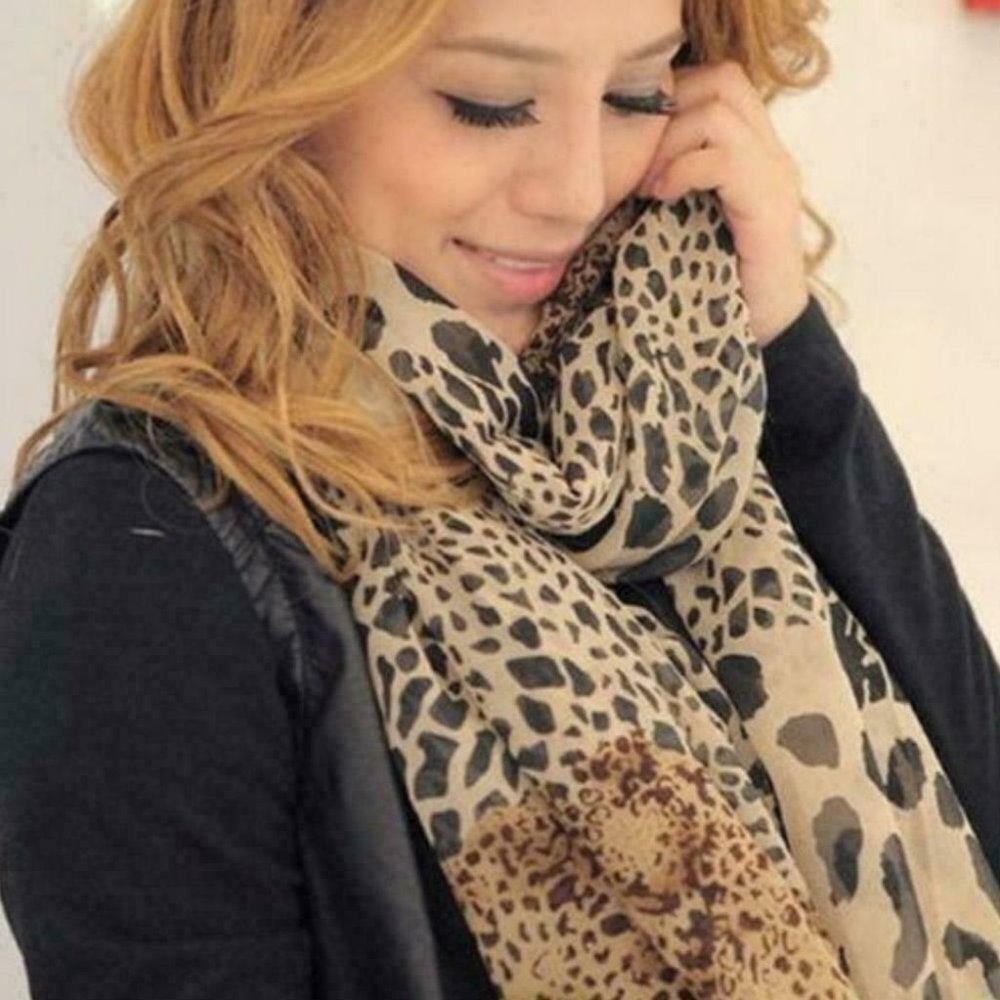 Chiffon Leopard Scarf, face cover